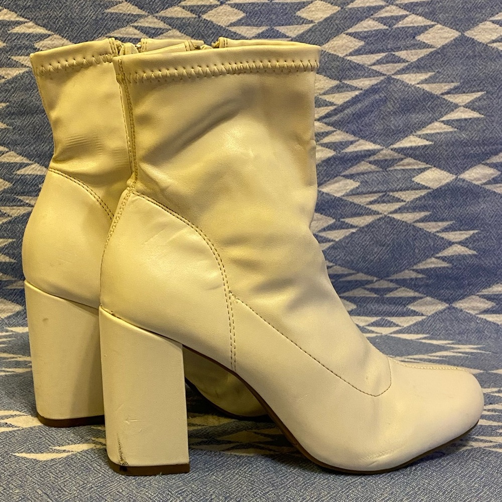 Mia Faux Leather Chunky Heeled Ankle Boots